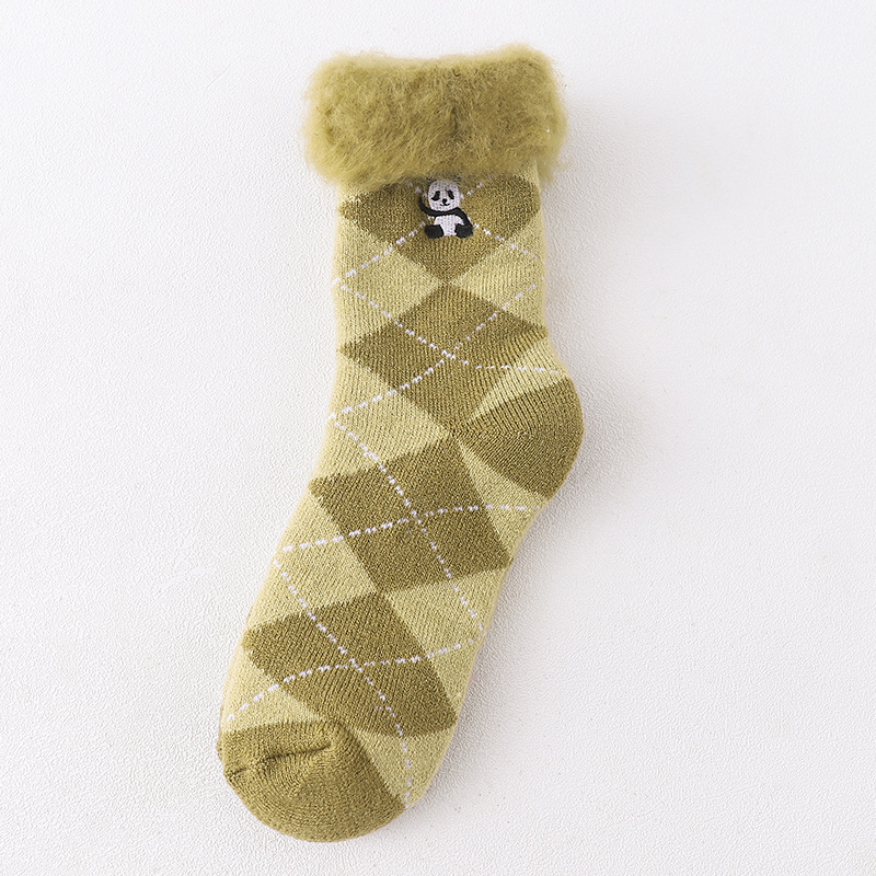 Female Winter Pulp Thickening Plus Velvet Color Flooring Stockings Warm Months Socks Ski Socks Fluffy Fuzzy Socks